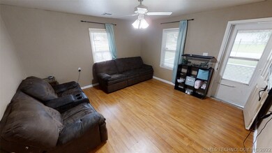 Storm door on the front lets in the cool breezes and fresh air!