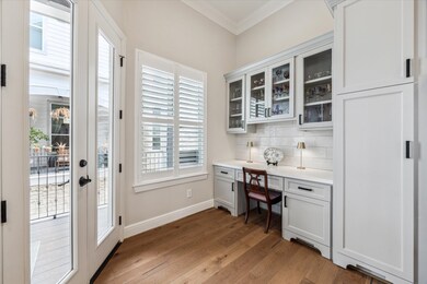 This built-in desk is the perfect spot for meal pl