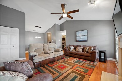 Living Room is open to Dining Room and Kitchen are