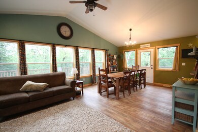 Open living room and dining room