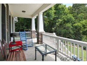 covered front porch w/view
