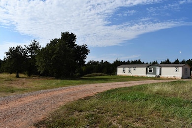 View of front of home with dirt driveway