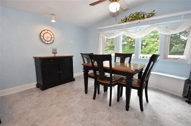 Eat in kitchen over looking the private back yard