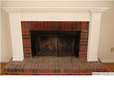 wood-burning fireplace in living room