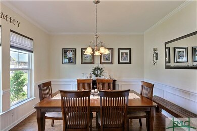 Chair rails and wainscoting in the formal dining r