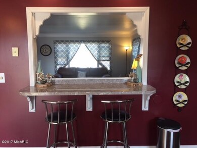 view from kitchen to living