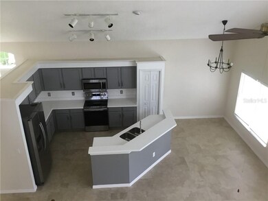 Kitchen/Dining room view from top of stairs