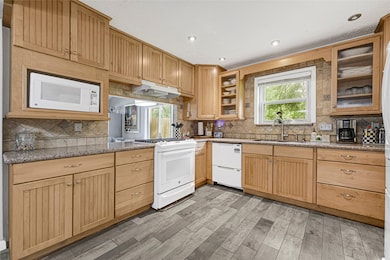 Updated cabinets with plenty of counterspace.