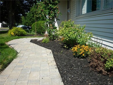 Brand new front paver brick walkway from new drive