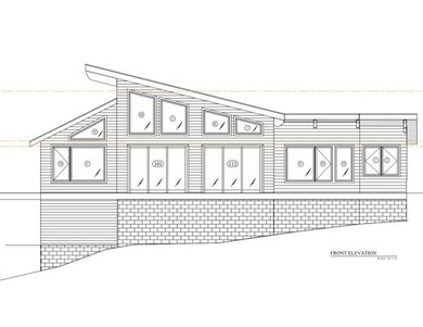 Custom house plans available with purchase designed by Oakstone Builders. 2 bedroom, open floor plan with a loft and many unique and fun features (even an indoor slide!) Home is a modern cabin style with lots of natural light. This drawing shows the north facing portion, overlooking the river and mountains.