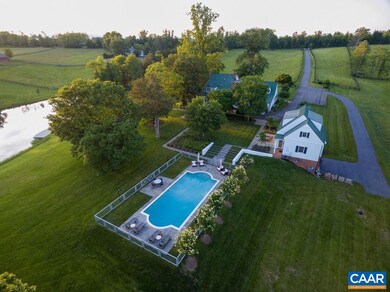 Aerial view towards property's entrance and front 