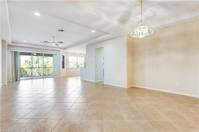 Unfurnished room with light tile patterned floorin
