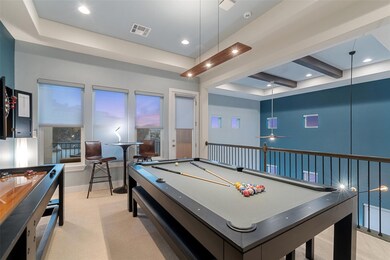 Playroom with recessed lighting, carpet floors, po