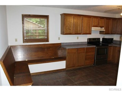 Built-in seating with storage in the kitchen.