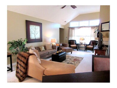 Spacious living room with 12' ceilings and newer l
