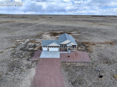 Aerial view of lot and home.