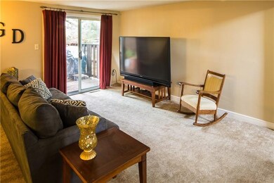 Open family room on the main level with a sliding 