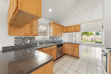 Up close kitchen view from the dining area