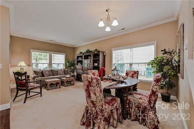 Living room and dining room