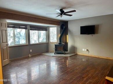 Downstairs Family Room w/woodstove