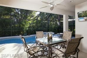 View of patio / terrace featuring ceiling fan and 