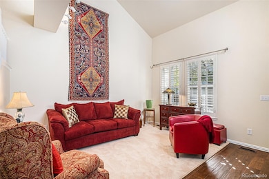 Vaulted ceiling in living room