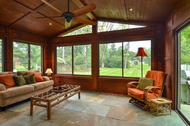 Brand new cedar sunroom with heated slate floors, 