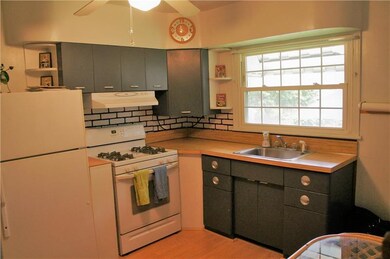 This eat- in- kitchen has abundant natural light w