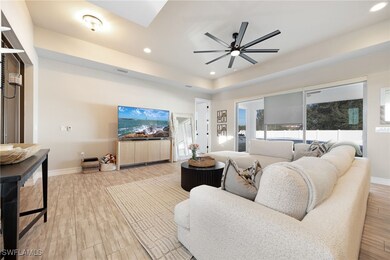 Living room with ceiling fan