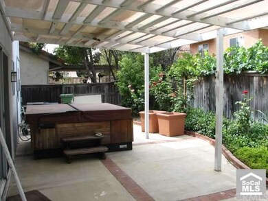 Back yard, hot tub