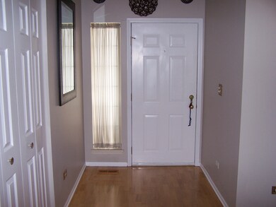Foyer with wood laminate floor