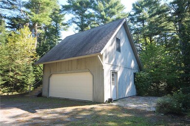 The detached 2-car garage with...