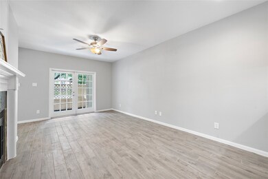 The living space has beautiful repainted french do