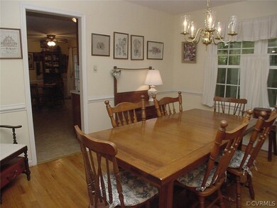 Dining room  has hardwood floor