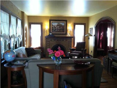 Living Room. Gas insert fireplace with blower.