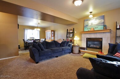 Living room with dining room