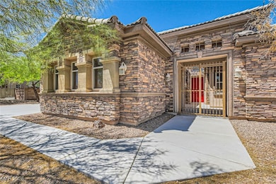 View of exterior entry with stone siding