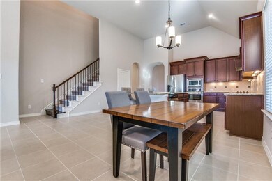 Breakfast area, easy care tile floors, elegant lig