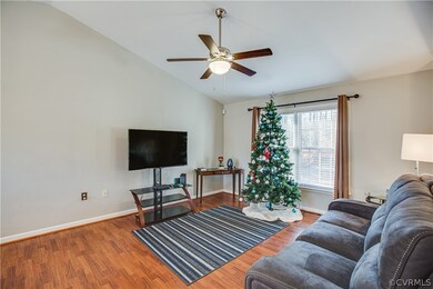 Living room with hard floors.