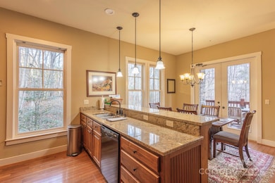Kitchen Island separates dining and kitchen