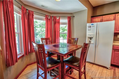 The dining area is just off the kitchen, and it to