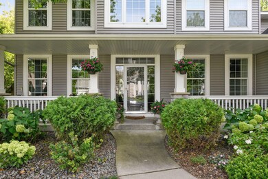 This charming and inviting front porch is perfect for greeting visitors.