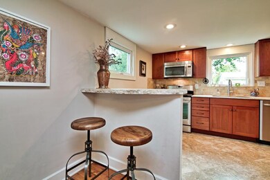 Hand chiseled stone breakfast bar