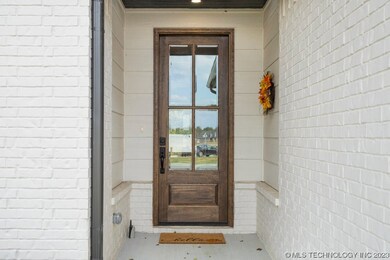Wood door with glass panes
