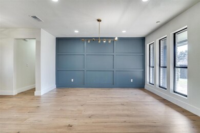 Unfurnished dining area featuring light wood-type 