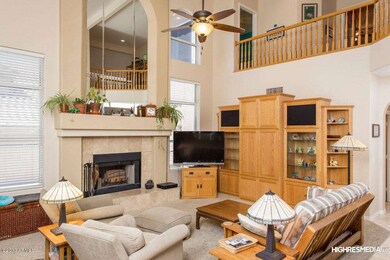 Family room has vaulted ceilings