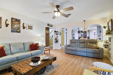 Living room is open to the eat-in kitchen.