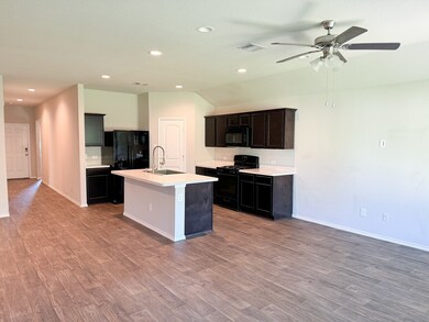 Spacious living area and kitchen