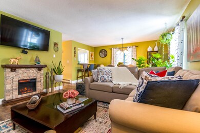 Living room with electric fireplace