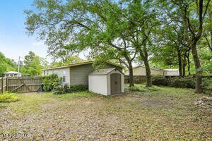 Large fenced backyard